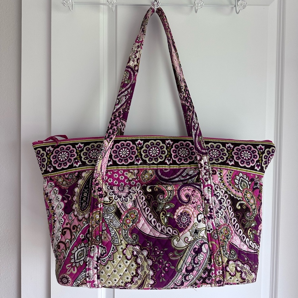 Vera Bradley Very Berry Paisley Miller Quilted Tote Travel Bag